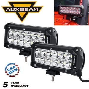 AUXBEAM 7" pulgadas LED barra de luz de trabajo lámpara principal de conducción para Jeep Wrangler JK CJ TJ - Imagen 1 de 12