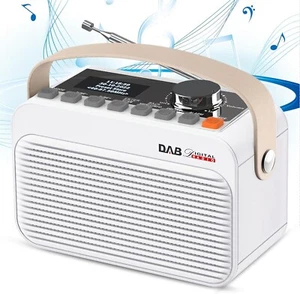 Greadio DAB/DAB+ Radio with Bluetooth, Rechargeable Battery FM Radio, Portable - Picture 1 of 7