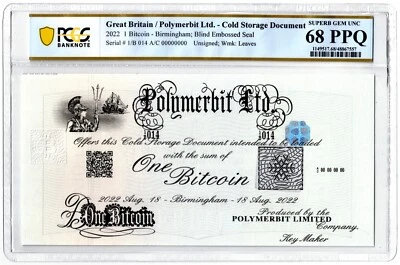 2022 Physical Cold Storage Document Unfunded Polymerbit "White Giant" Top Pop - Image 1 of 2