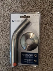 Glacier Bay Shower Arm Replacement Universal 6"  Flange Brushed Nickel 108 098  - Picture 1 of 2