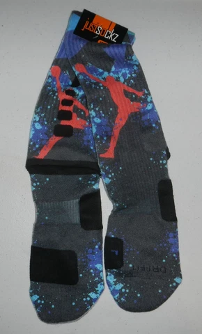 Michael Air Jordan Jumpman Logo Pair of Socks by Justsockz Size LARGE Mens 8-12 Cover