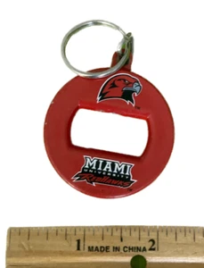 Miami University Redhawks BevKey Bottle Opener Keychain, Vintage 2000s, Red - Picture 1 of 4