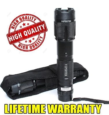 VIPERTK Vipertek Metal Self Defense Stun Gun Rechargeable with LED FlashLight