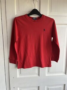 Polo Ralph Lauren Red Long Sleeve T-Shirt Size Small Age 8