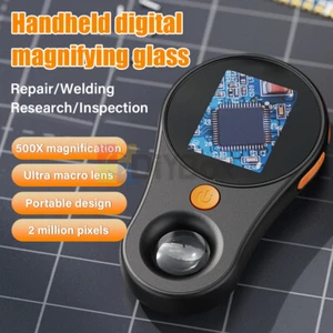 500X Digital Microscope 1080P 2.0inch Video Coin Microscop with Magnifying Glass - Picture 1 of 22