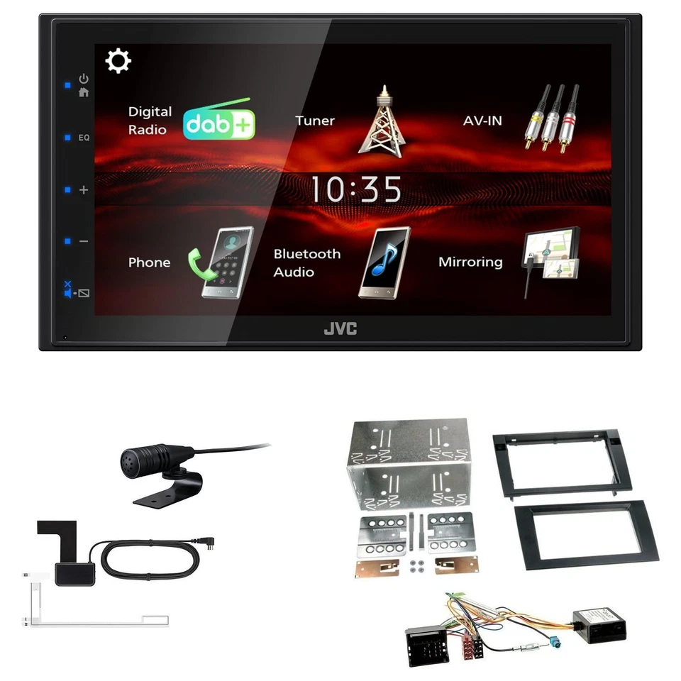 JVC Bluetooth 2DIN DAB+ Autoradio für Seat Exeo ab 2009 schwarz inkl Canbus - Bild 1 von 4