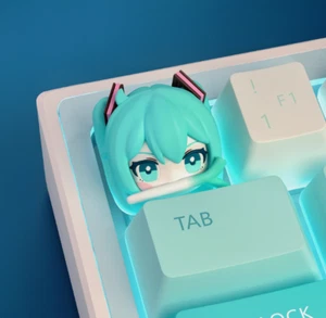 Hatsune Miku Anime DIY Height PBT Dyesub Keycaps For Cherry Key Set Keyboard New - Picture 1 of 14