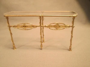 Dollhouse Miniature Elegant Brass Sofa Table/Console/entry Artisan 1:24 OOAK - Picture 1 of 7