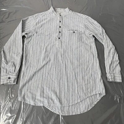 Camisa Lee Valley My Grandfather Para Hombre Mediana Azul Franela 1/4 Botón Manga Larga Foto 1 de 4