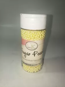 Pearlized Yellow Sugar Pearls Cake Cookie 3.8 oz Baking Decorating Sprinkles - Picture 1 of 2