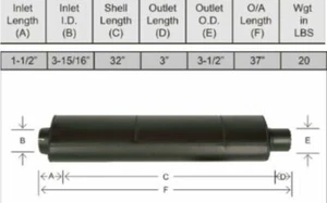 Muffler AR61073 AR86599 AR48773 JD 4250 4320 4350 4430 4440 4450 4630 4640 DR-26 - Picture 1 of 2
