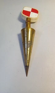 Vintage 16 Oz Brass Plumb Bob # 3300 W Gammon Reel In Leather Sheath - Picture 1 of 15