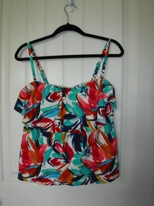 Catalina EUC Womens REDUCED XL Ruffle Chest Swim Tankini Top - Picture 1 of 4