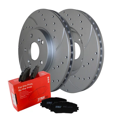 Комплект переднего тормоза 300 мм с просверленными роторами керамические колодки TRW для Honda Pilot Automatic - Изображение 1 из 4