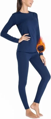 Subuteay Thermal Underwear for Women Long Johns Top & Bottom Fleece Lined Base L - Imagem 1 de 4