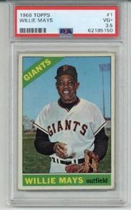 1966 TOPPS #1 WILLIE MAYS CARD SAN FRANCISCO GIANTS PSA 3.5 NICELY CENTERED RARE - Picture 1 of 2