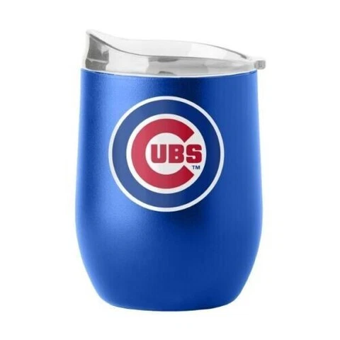 Chicago Cubs 16oz Curved Stainless Steel Travel Tumbler [NEW] MLB Mug Glass Cover