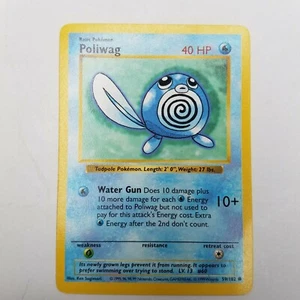 Pokemon Card Base Set Shadowless Poliwag 59/102 Played Condition - Picture 1 of 3