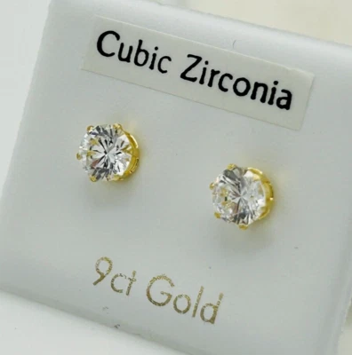 9ct Solid Yellow Gold Men&Women 4mm Round Stud Earring Brand New - Image 1 of 4
