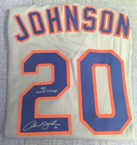 Howard Johnson Autographed New York Mets #20 Signed Custom Jersey 86 Champs - Picture 1 of 8