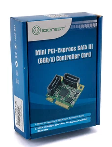 iocrest Mini PCI-E Express SATA III 6Gb/s Controller Card 2 Port Adapter 357 - Bild 1 von 1