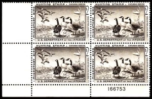 United States Hunting Permit Stamp Scott RW25 PB of 4 (1958) Mint NH VF C - Picture 1 of 1