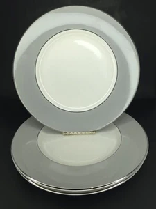 C1960s LOT 3 Syracuse Debutante Gray Platinum Dinner Plate Replacement Set 10.25 - Picture 1 of 13