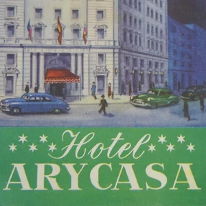 Folleto Vintage Hotel Arycasa Auténtico Barcelona España Mapa Folleto - Imagen 1 de 5