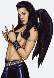 DARK FALLEN ANGEL Pinup Sticker/Decal by Scott Blair - Picture 1 of 1