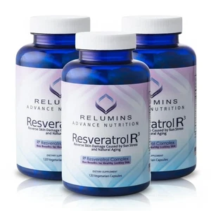 Relumins Resveratol R3 Reverso Daño Piel por Estrés Solar y Envejecimiento Natural, 120 ct - Imagen 1 de 8