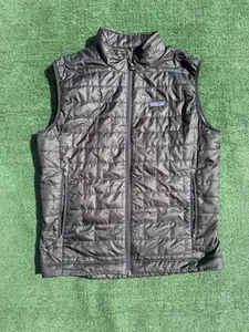 Patagonia Vest Men Medium Black Nano Puff Lightweight Primaloft Quilted Full Zip - Picture 1 of 5