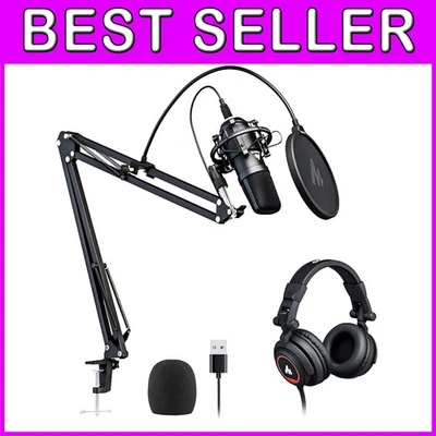 Professional Podcast Microphone Set with Studio Headphones - Image 1 of 4