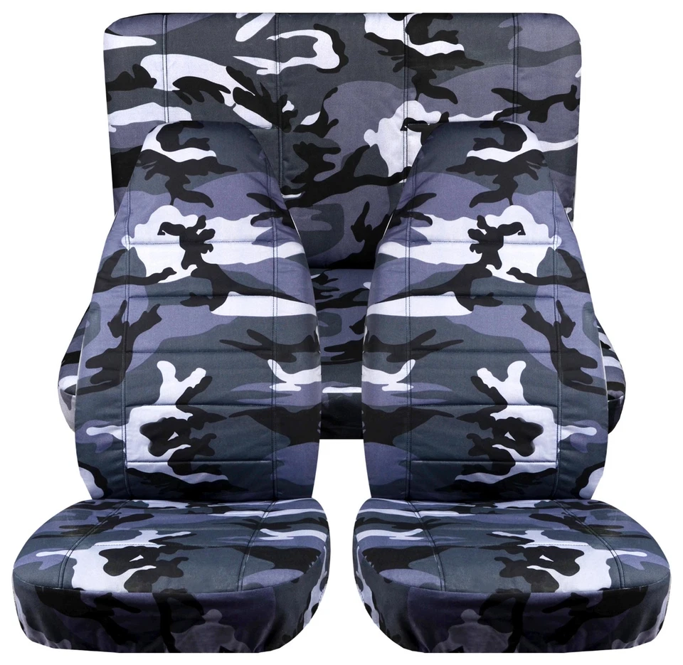 Fundas de asiento delanteras y traseras camuflaje para Jeep Wrangler TJ 1997-2002 Foto 1 de 1