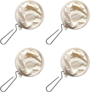 4 Stück Flanell Tuch Wiederverwendbarer Kaffeefilter, Kegelform, Edelstahlgriff,  - Bild 1 von 2
