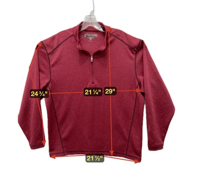 Pebble Beach Dry-Luxe Mens M Golf Performance Athleasure Quarter Zip Claret Red - Image 1 of 4