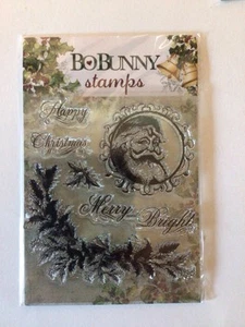 2011 BoBunny FATHER CHRISTMAS Clear Stamp Set of 6 #SFC671 Holiday Santa - Picture 1 of 6