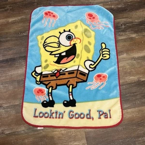 SpongeBob Squarepants Fleece Baby Toddler Blanket Lookin Good Pal Jellyfish Wall - Picture 1 of 6