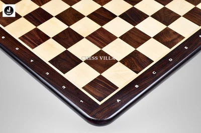 21" Flat Luxury Chess board Rosewood & Maple Wood-55mm Square-Algebraic Notation - Image 1 of 4