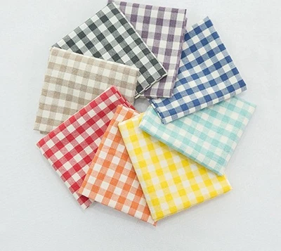 45cm x 26cm Cotton Gingham Check vivid  Precuts  8pcs Quilting Patchwork Sewing - Image 1 of 4