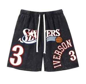 Allen Iverson Philadelphia 76ers *brandneu* Shorts (S-3XL) schwarz gewaschen - Bild 1 von 3
