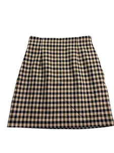 H&M Minirock kariert braun schwarz gerade Größe 0 Academia neu - Bild 1 von 4