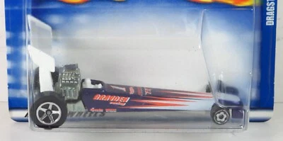 Hot Wheels Mainline 2001 Blue Card Collector # 164 Dragster Purple 5SP & MGW - Image 1 of 4