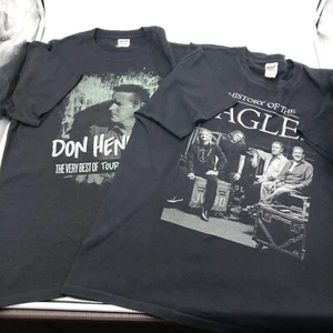 T-shirt Storia delle Aquile e Don Henley Tour fine anni 2000 nere due lati XL - Foto 1 di 21