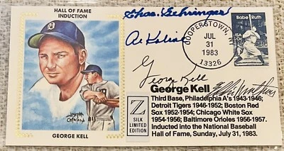 AL KALINE EDDIE MATTHEWS 1983 SIGNED AUTOGRAPHED COVER ALL DIED FULL PSA/DNA - Image 1 of 4