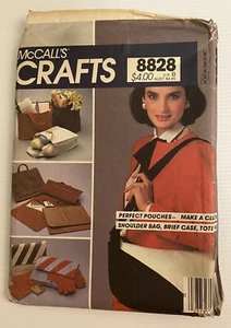 McCall's 8828 Vintage 80s Sewing Pattern Clutch Tote Shoulder Bag Briefcase - Picture 1 of 8