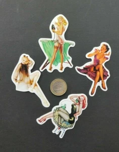 PU8 Vintage Style Pinups, Konvolut vier Aufkleber Sticker - Bild 1 von 1