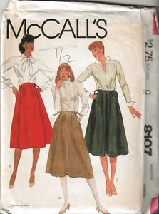 Vintage  Pattern #8107 McCall's Women's Gathered Skirt - Picture 1 of 2