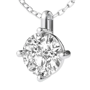 Solitaire Classics 14K Gold & 2.00TCW Lab Grown Diamond Round Solitaire Necklace - Picture 1 of 3