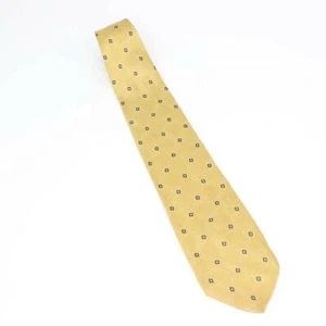 Nautica Mens Necktie Beige Blue Geometric 100% Silk Long - Picture 1 of 7