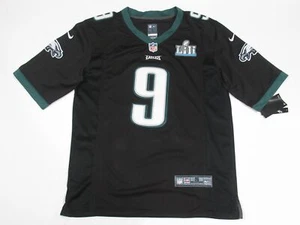 Nick Foles #9 Philadelphia Eagles 2018 Super Bowl LII 52 Men's Jersey Black - Picture 1 of 4